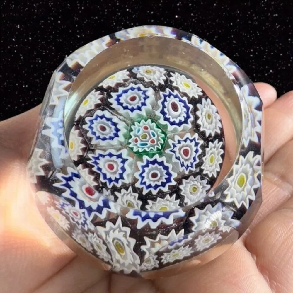 Venetian Paperweight Faceted Complex Italian Millefiori Figurine Perthshire? VTG